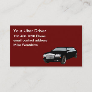 Carte De Visite Service de voiture de luxe pour chauffeur de VTC