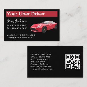 Carte De Visite Service de voiture rouge de luxe élégant Code QR U