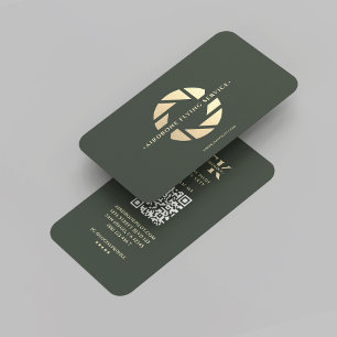 Carte De Visite Service de vol pilote de drone moderne Vert Or