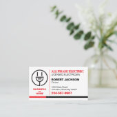 Carte De Visite Service d'électricien (Debout devant)