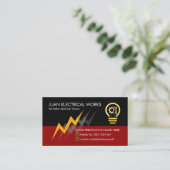 Carte De Visite Service d'électricien alimenté par la foudre élect (Debout devant)