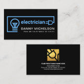 Carte De Visite Service d'électricien de circuit électrique bleu (Devant / Derrière)