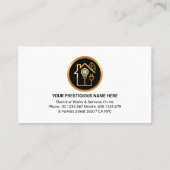 Carte De Visite Service d'électricien de la prise d'alimentation j (Dos)