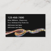 Carte De Visite Service d'électricien moderne Conception câblée (Dos)