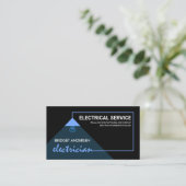 Carte De Visite Service d'électricien par câble électrique bleu (Debout devant)