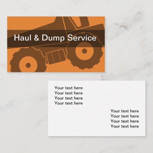 Carte De Visite Service d'enlèvement (Devant / Derrière)