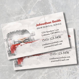 Carte De Visite Service d'enlèvement de la neige à basse neige du