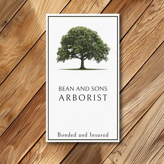 Carte De Visite Service d'enlèvement de l'Arbre Arboriste