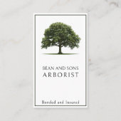 Carte De Visite Service d'enlèvement de l'Arbre Arboriste (Devant)