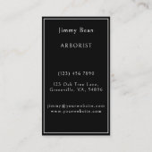 Carte De Visite Service d'enlèvement de l'Arbre Arboriste (Dos)