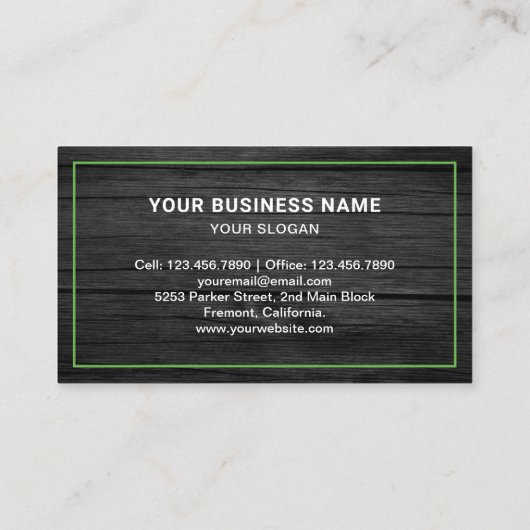 Carte De Visite Service d'enlèvement des ordures en bois gris fonc (Dos)