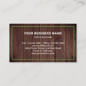 Carte De Visite Service d'enlèvement des ordures en bois rustique  (Dos)