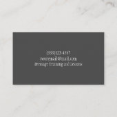 Carte De Visite Service d'entraînement équestre à cheval (Dos)