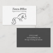 Carte De Visite Service d'entraînement équestre à cheval (Devant / Derrière)