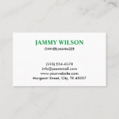 Carte De Visite Service d'entretien de la pelouse de remorquage pr (Dos)