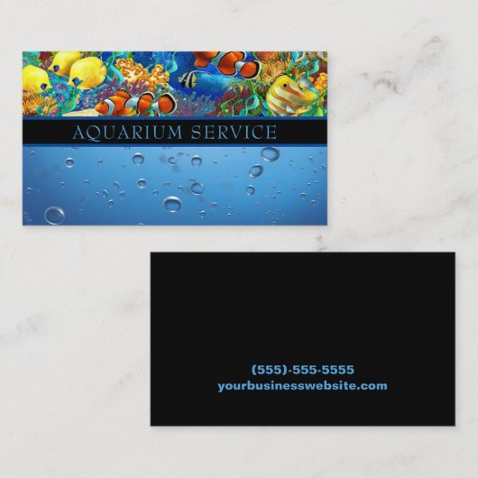 Carte De Visite Service d'entretien de nettoyage d'aquarium Voitur (Devant / Derrière)