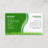 Carte De Visite Service d'entretien de pelouse verte Mow d'atterri (Dos)