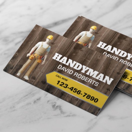 Carte De Visite Service d'entretien d'entretien de Handyman 3D Woo