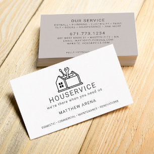 Carte De Visite Service d'entretien des entrepreneurs