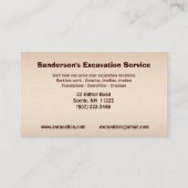 Carte De Visite Service d'excavation (Dos)