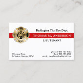 Carte De Visite Service d'incendie Code QR personnalisé Pompier (Devant)