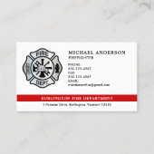 Carte De Visite Service d'incendie de pompier personnalisé Code QR (Devant)