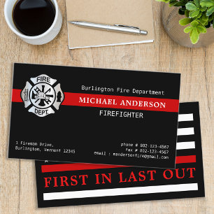 Carte De Visite Service d'incendie des pompiers sur mesure Logo de