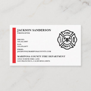 Carte De Visite Service d'incendie du logo de pompier personnalisa