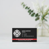 Carte De Visite Service d'incendie personnalisé Code QR du pompier (Debout devant)