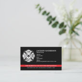 Carte De Visite Service d'incendie personnalisé Code QR du pompier (Debout devant)