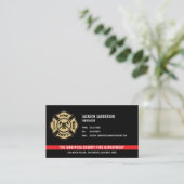 Carte De Visite Service d'incendie personnalisé Pompier Red Line L (Debout devant)