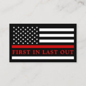 Carte De Visite Service d'incendie personnalisé Red Line Logo pomp (Dos)