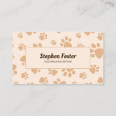 Carte De Visite Service d'instructeur de chien assis pour animaux  (Dos)