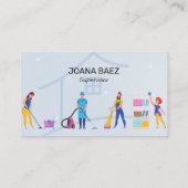 Carte De Visite Service Élégant de nettoyage de maison de dessin (Dos)