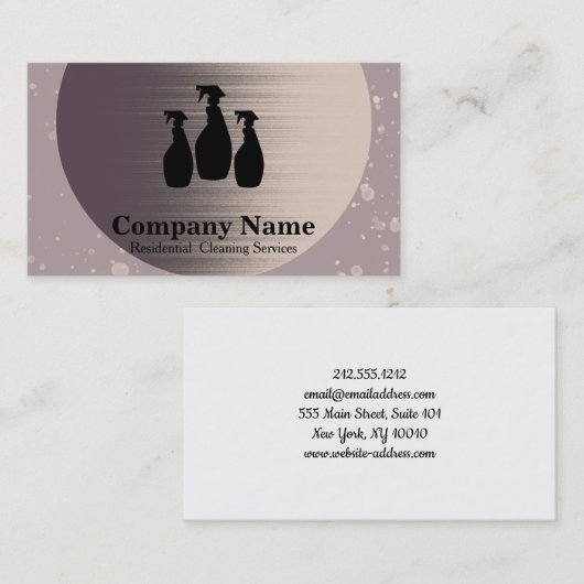 Carte De Visite Service Élégant de nettoyage Parties scintillant B (Devant / Derrière)