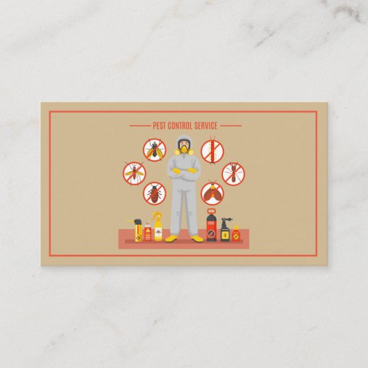 Carte De Visite Service Exterminateur de lutte antiparasitaire Tan (Devant)