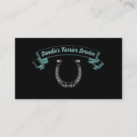 Carte De Visite Service Farrier Horseshoe (Devant)