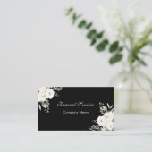 Carte De Visite Service funéraire à domicile noir flûtes blanches  (Debout devant)