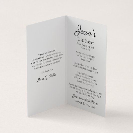 Carte De Visite Service funéraire Feuille de l'érable d'automne (Intérieur)