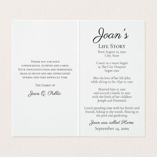 Carte De Visite Service funéraire Feuille de l'érable d'automne (Intérieur déplié)