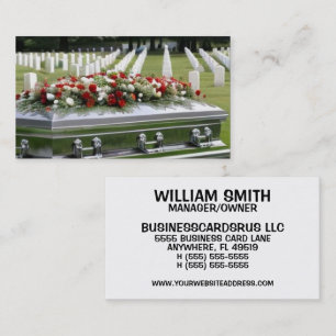 Carte De Visite Service Graveside Panier Argent