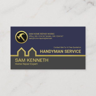 Carte De Visite Service Handyman de ligne de construction simple e