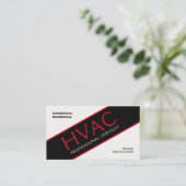 Carte De Visite Service HVAC noir rouge (Debout devant)