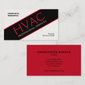 Carte De Visite Service HVAC noir rouge (Devant / Derrière)