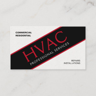 Carte De Visite Service HVAC noir rouge