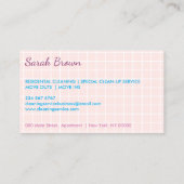 Carte De Visite Service Janitorial de nettoyage de caricatures de (Dos)