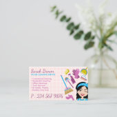 Carte De Visite Service Janitorial de nettoyage de caricatures de (Debout devant)