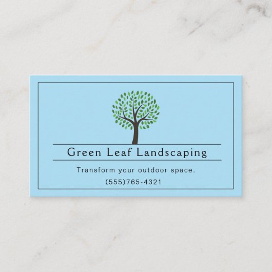 Carte De Visite Service Jardin Paysager Bleu (Devant)