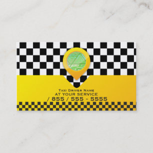 Carte De Visite Service jaune de conducteur de taxi