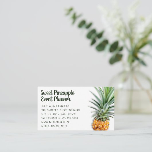 Carte De Visite Service large d'image ananas Hospitality (Debout devant)
